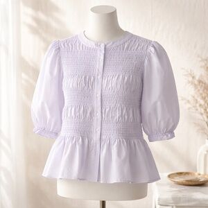 White blouse with rouching